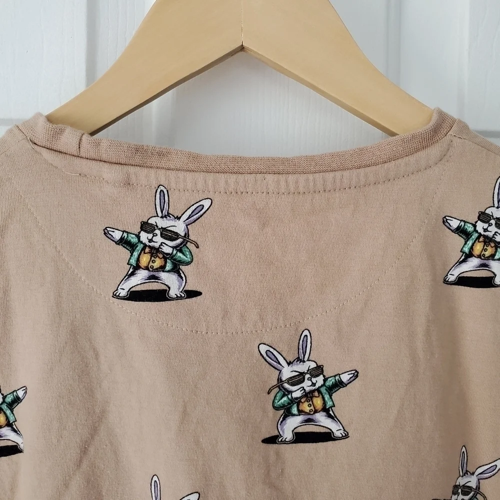 Denim and Flower bunny short sleeve sirt size